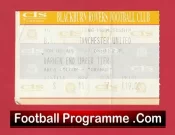 Blackburn Rovers v Manchester United 1998 – Football Ticket