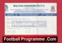 Bolton Wanderers v Manchester United 1996 – Match Ticket