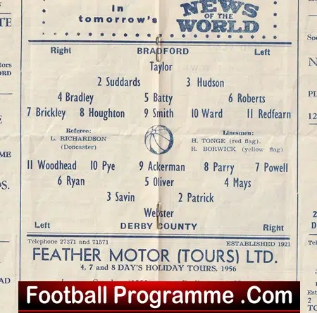 Bradford Park Avenue v Derby County 1956 - Image 3