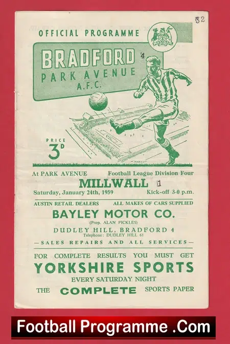 Bradford Park Avenue v Millwall 1959 - Image 2