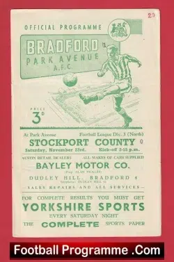 Bradford Park Avenue v Stockport County 1958 - football programme