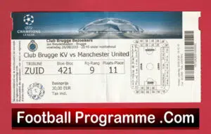 Brugge v Manchester United 2015 – Football Ticket