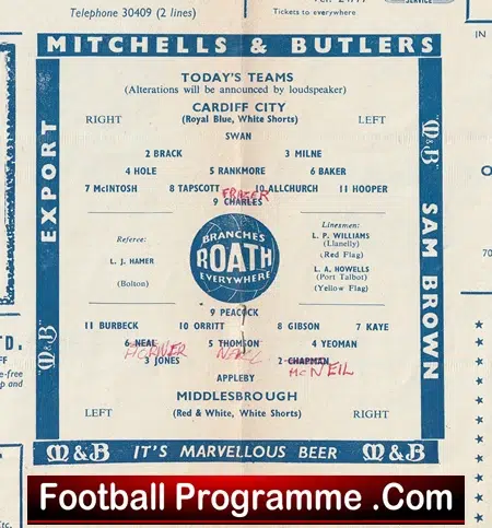 Cardiff City v Middlesbrough 1962 - Image 3