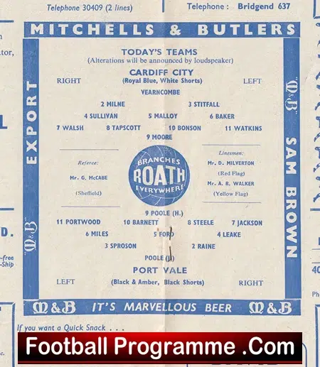 Cardiff City v Port Vale 1960 - Image 3