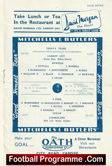 Cardiff City v Sunderland 1953 - Image 3