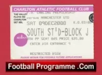 Charlton Athletic v Manchester United 2000 – Match Ticket