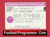 Charlton Athletic v Manchester United 2000 – Match Ticket