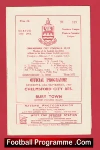 Chelmsford City v Bury Town 1960 – Reserves Match