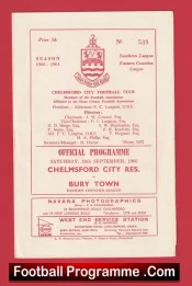 Chelmsford City v Bury Town 1960 – Reserves Match