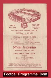 Chelmsford City v Post Ofice Telecoms 1948 – 1940s Programme
