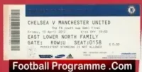 Chelsea v Manchester United 2012 -Ticket Youth Cup Semi Final