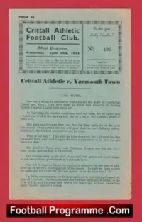 Crittall Athletic v Yarmouth 1954 – 1950s