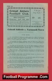 Crittall Athletic v Yarmouth 1954 – 1950s