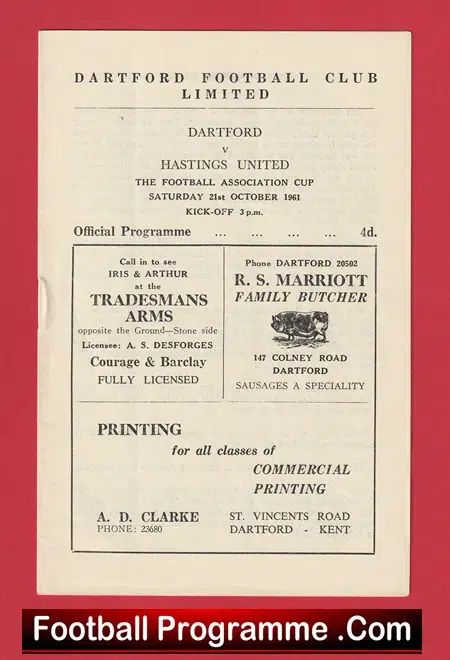 Dartford v Hastings United 1961 - FA Cup Match - Image 2