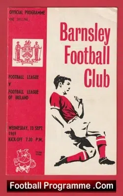 England Footall League v Ireland League 1969 - Barnsley FC - football programme