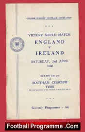 England v Northern Ireland 1960 – School Boys Shield at York City