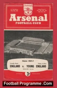 England v Young England 1959 – at Arsenal + Bobby Charlton