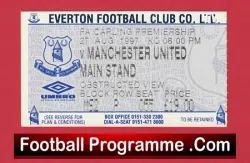 Everton v Manchester United 1997 – Football Ticket