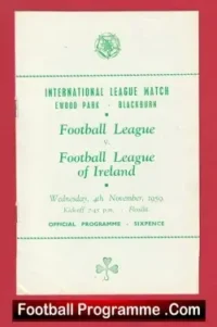 Football League v Ireland League 1959 – Ewood Park Blackburn