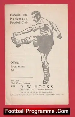 Harwich Parkeston v Holbeach United 1957 - 1950s Programmes - football programme