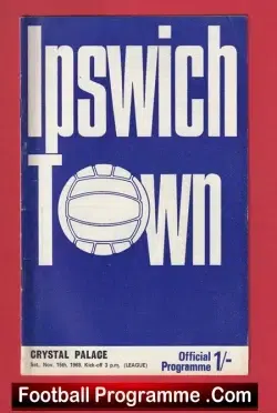 Ipswich Town v Crystal Palace 1969 - football programme