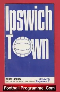 Ipswich Town v Derby County 1969 - football programme