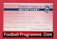 Ipswich Town v Manchester United 1994 – Football Ticket