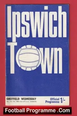 Ipswich Town v Sheffield Wednesday 1969 - football programme