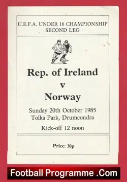 Ireland v Norway 1985 – Under 16 at Drumcondra