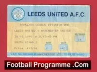 Leeds United v Manchester United 1990 – Football Ticket