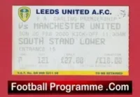 Leeds United v Manchester United 2000 – Match Ticket