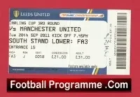 Leeds United v Manchester United 2011 – League Cup Ticket