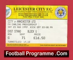 Leicester City v Manchester United 1997 – Match Ticket