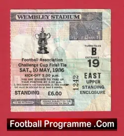 Liverpool v Everton 1986 – FA Cup Final Ticket