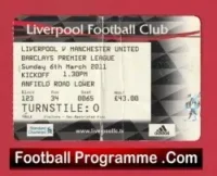 Liverpool v Manchester United 2011 – Football Ticket