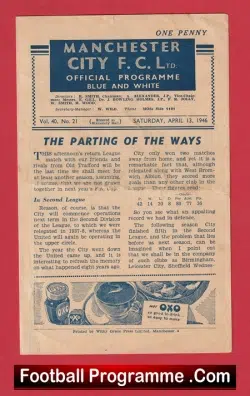Manchester City v Manchester United 1946 – Man City Relegated