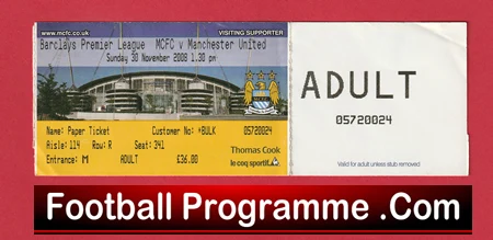 Manchester City v Manchester United 2008 - Football Ticket - Image 2