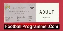 Manchester City v Manchester United 2010 - Match Ticket - football memorabilia