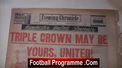 Manchester Evening Chronicle 1957 – Man Utd Triple Crown Treble 1956/57