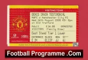 Manchester United Denis Irwin Testimonial Ticket 2000 Man Utd Ticket