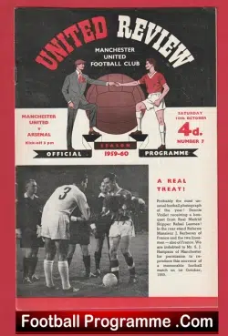Manchester United v Arsenal 1959 - Man Utd 59 - football programme