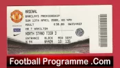 Manchester United v Arsenal 2008 – Match Ticket
