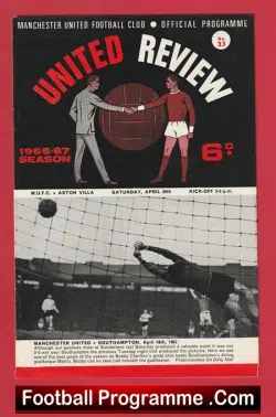 Manchester United v Aston Villa 1967 – Football Programme