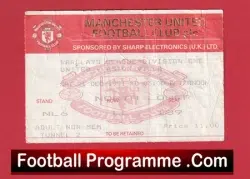 Manchester United v Aston Villa 1991 – Football Ticket