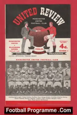Manchester United v Blackburn Rovers 1958 - Man Utd 58 - football programme