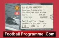 Manchester United v Bolton Wanderers 2004 – Match Ticket