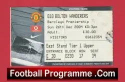 Manchester United v Bolton Wanderers 2004 - Match Ticket - football memorabilia