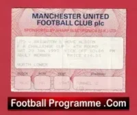 Manchester United v Brighton 1993 – Man Utd FA Cup Ticket