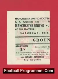 Manchester United v Burnley 1965 – Man Utd 1960s Tickets