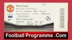 Manchester United v Derby County 2007 – Football Ticket